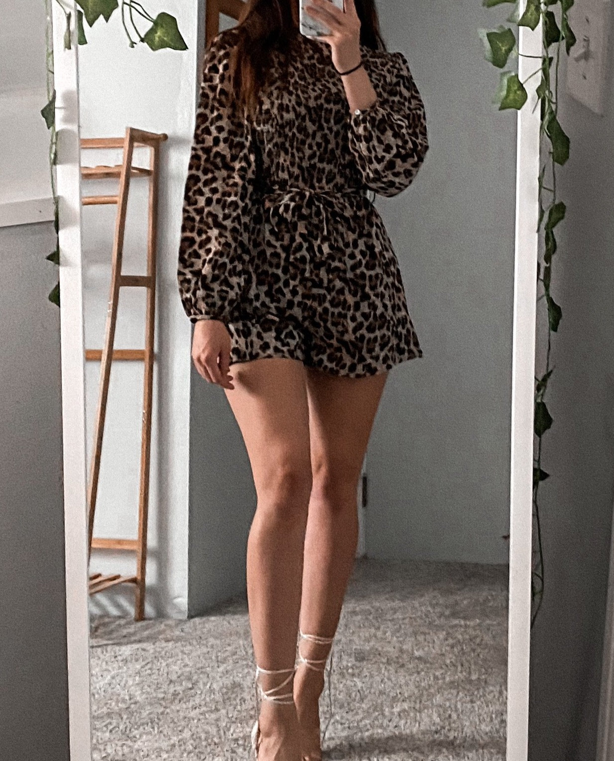 long sleeve cheetah romper