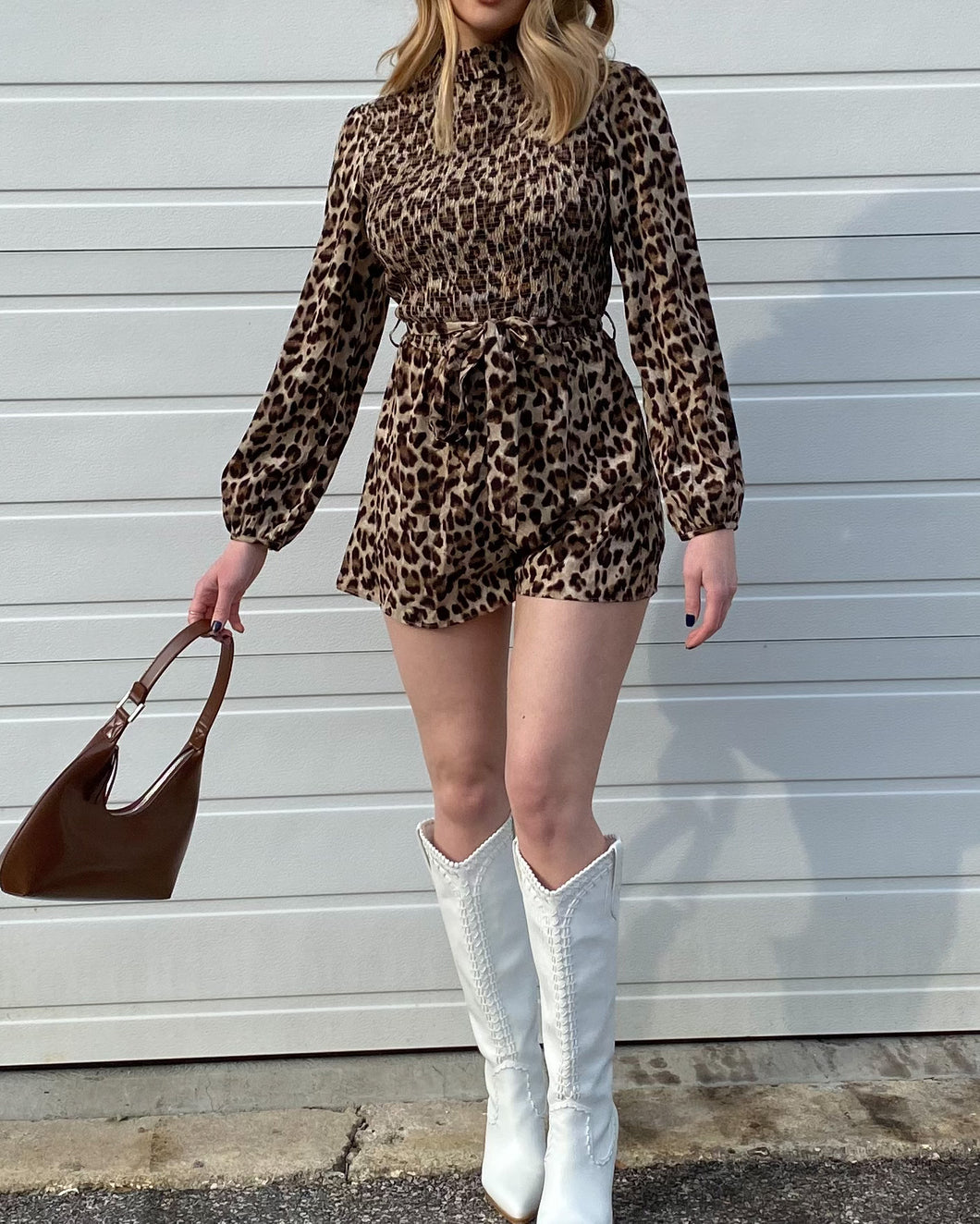 long sleeve cheetah romper