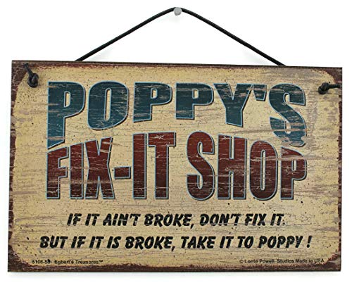 Poppy's Fix-It Shop Vintage Style Sign