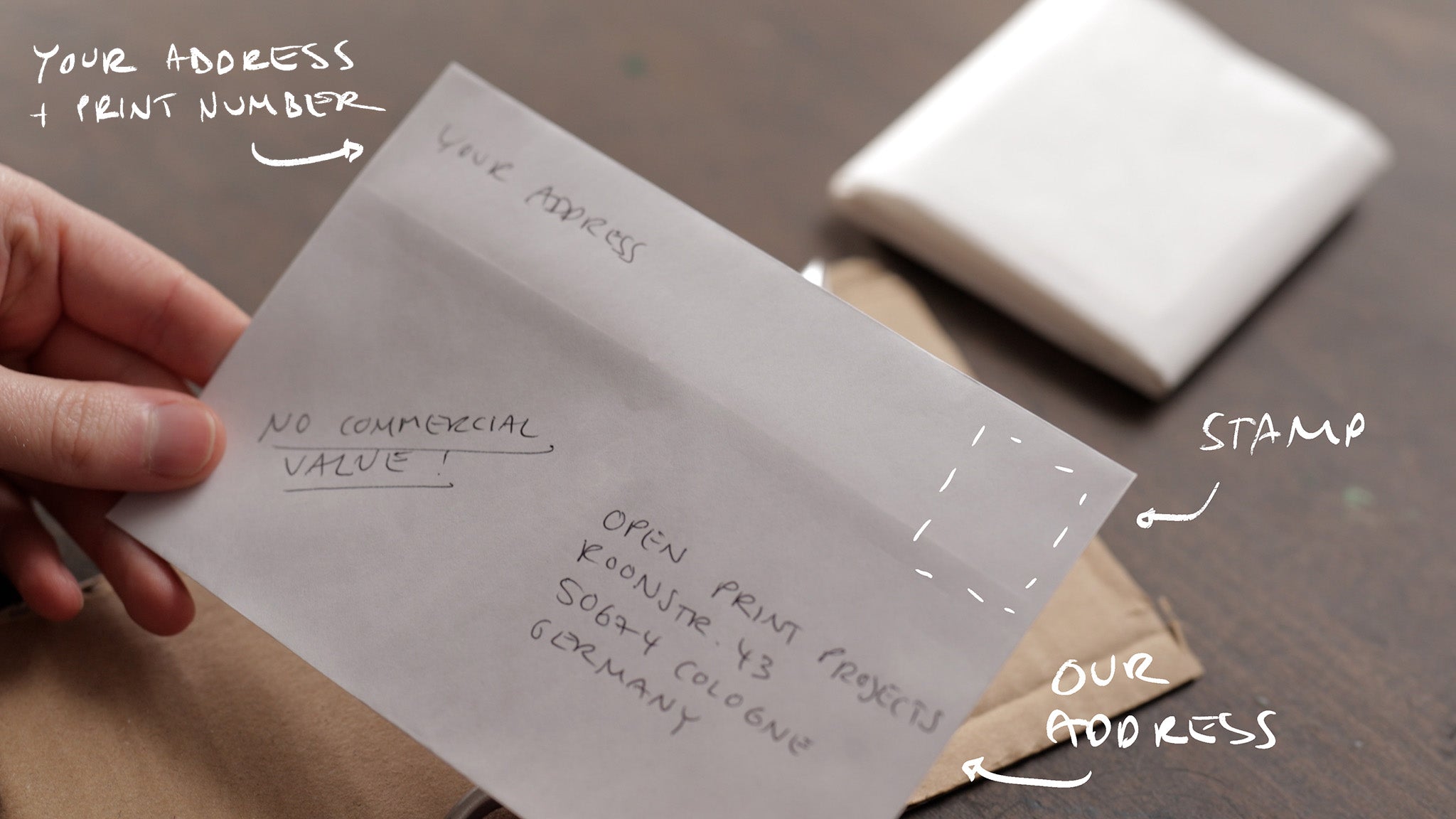 Use a regular envelope as letter