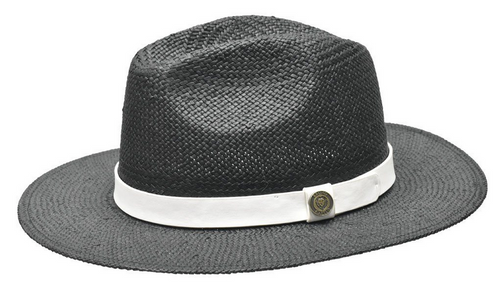 Bruno Capelo White / Black Linen Blend Stingy Brim Fedora Hat SD-100 -  $39.95 :: Upscale Menswear 