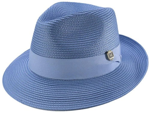 Montique H-22 Mens Straw Hat Royal - Mens Hat - Abby Fashions