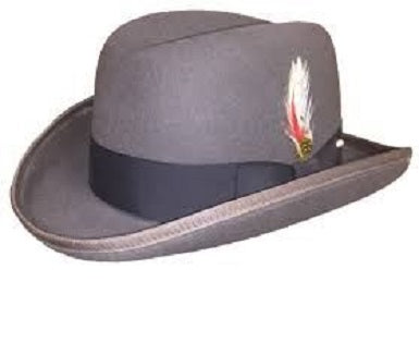 Gray Godfather Hat 100% Wool Felt Capas