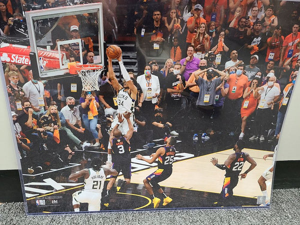 Giannis Antetokounmpo Milwaukee Bucks Autographed 16 x 20 2021 NBA Finals  Trophy Spotligh Photograph with 2021 Finals MVP Inscription - Autographed  NBA Photos at 's Sports Collectibles Store