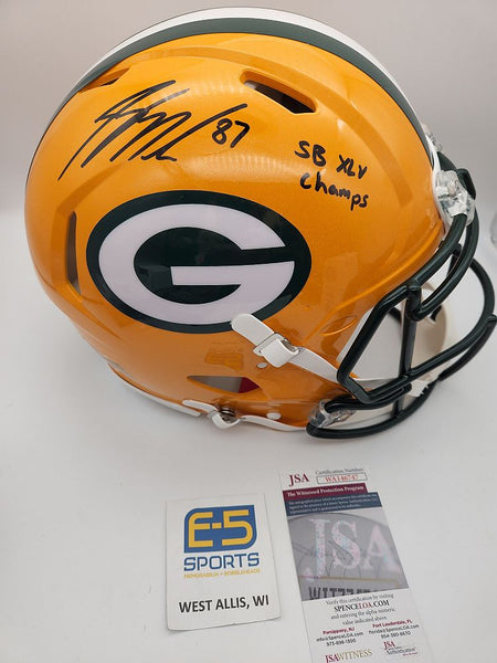 AJ Dillon Packers Signed Autographed Full Size Speed Replica Helmet JS –  E-5 Sports