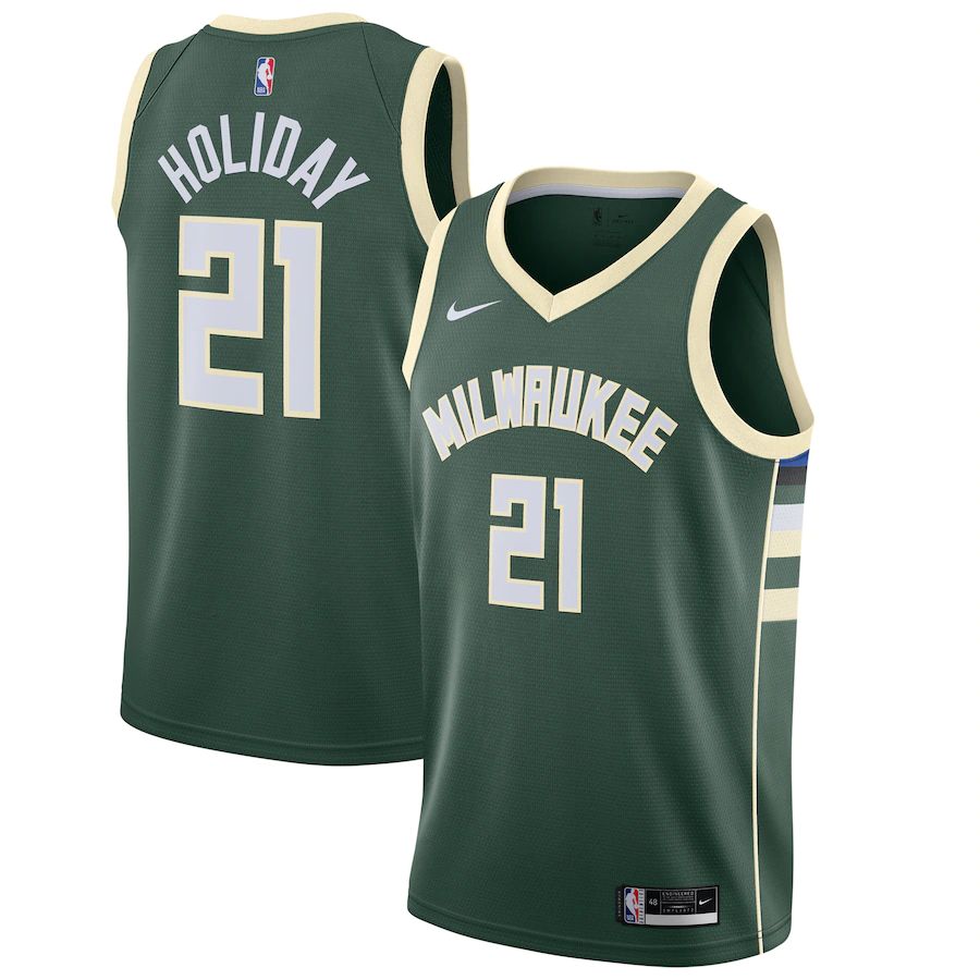 Jrue Holiday Milwaukee Bucks Signed Green Nike Swingman Jersey – E-5 Sports