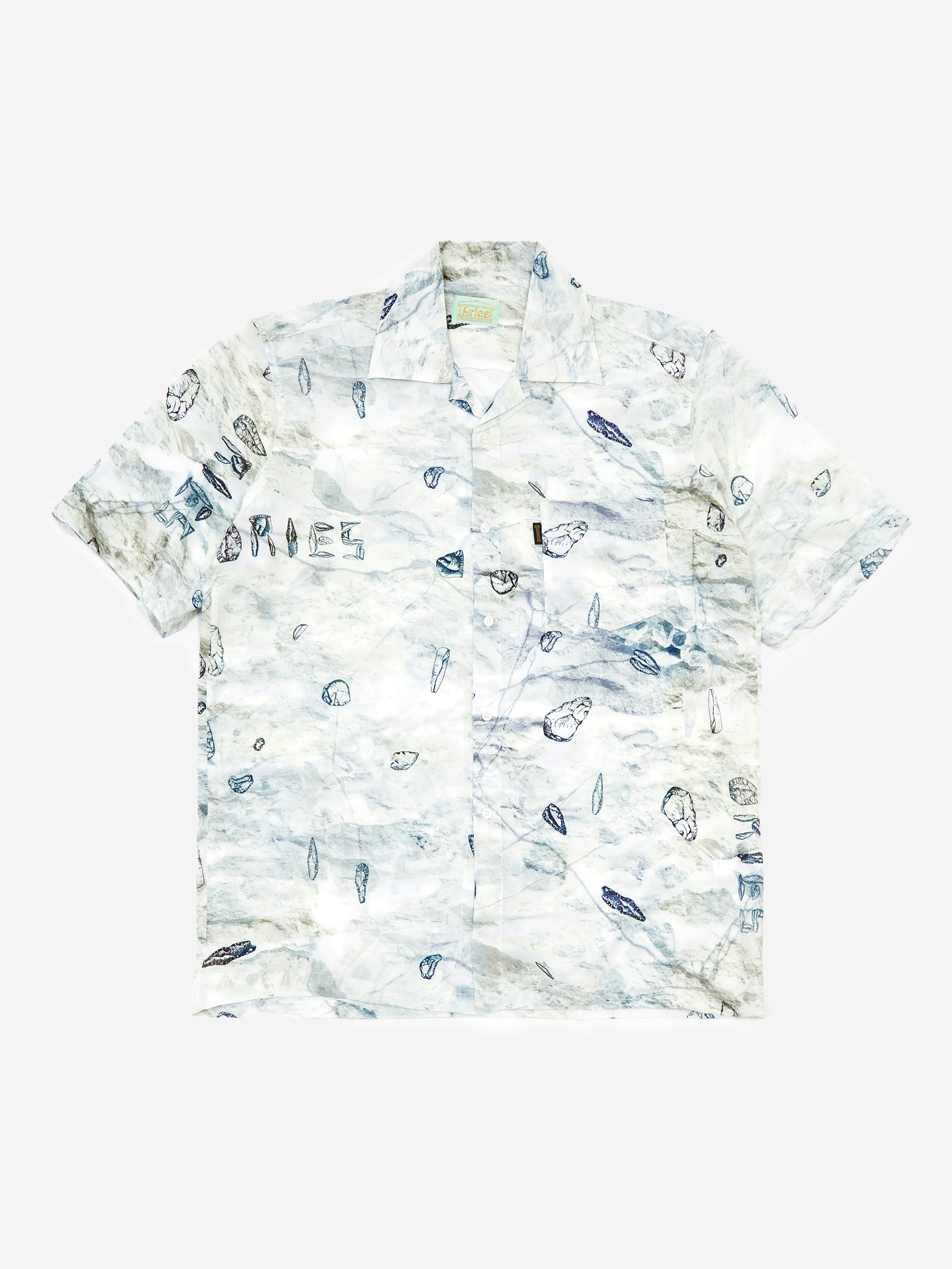 Aries Flints Hawaiian Shirt - White