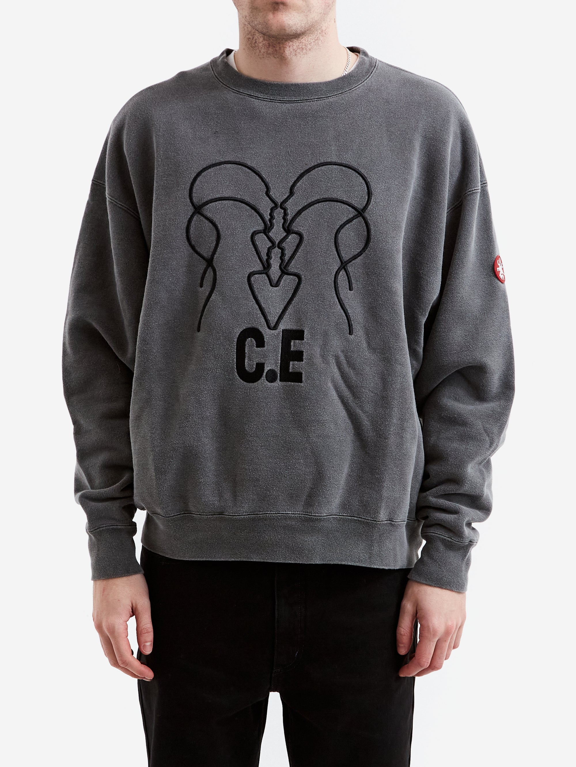 C.E Cav Empt Overdye WB Headsx4 C.E Crew Neck - Charcoal