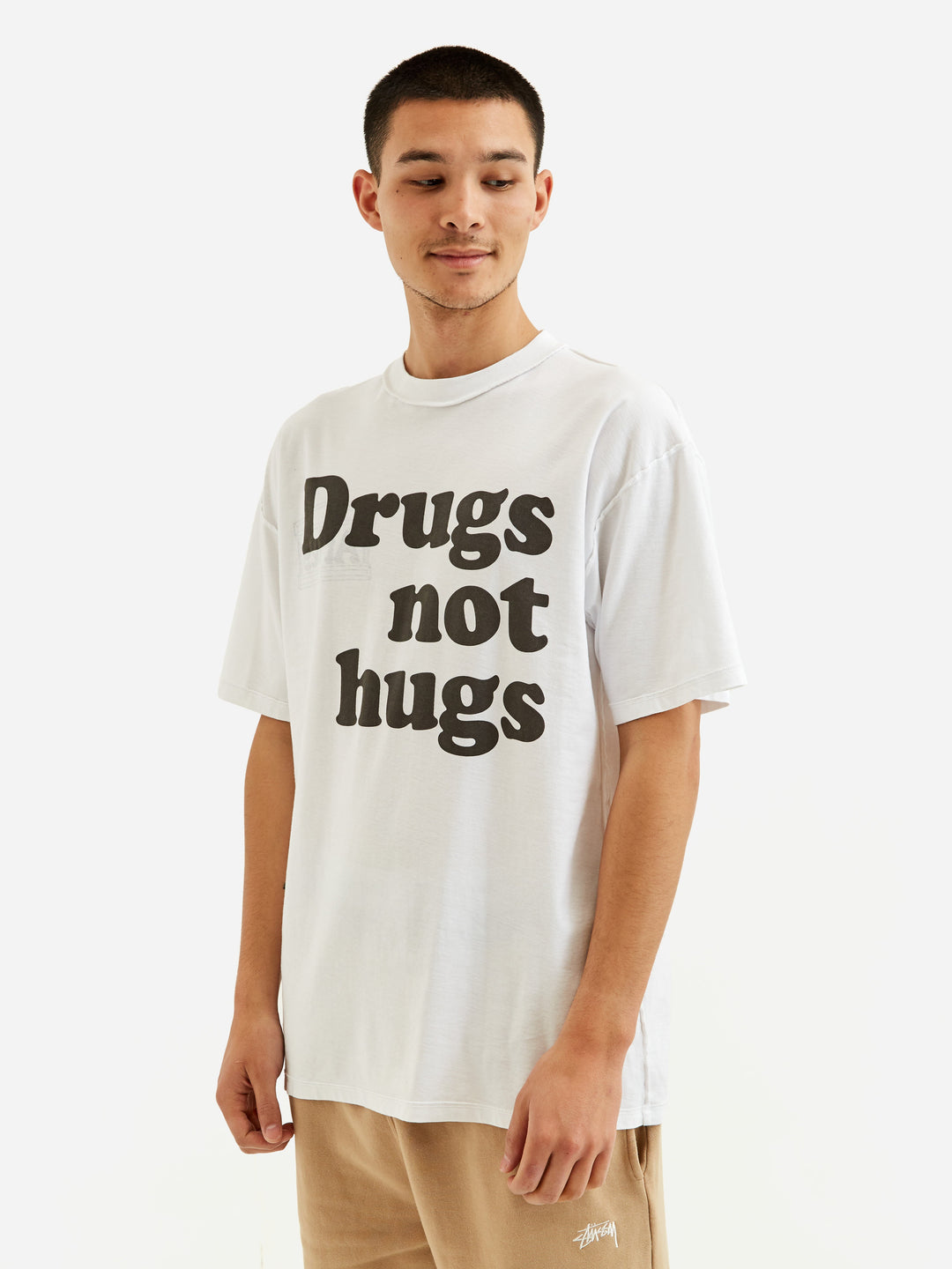 Aries Drugs Not Hugs Shortsleeve T-Shirt - White – Goodhood