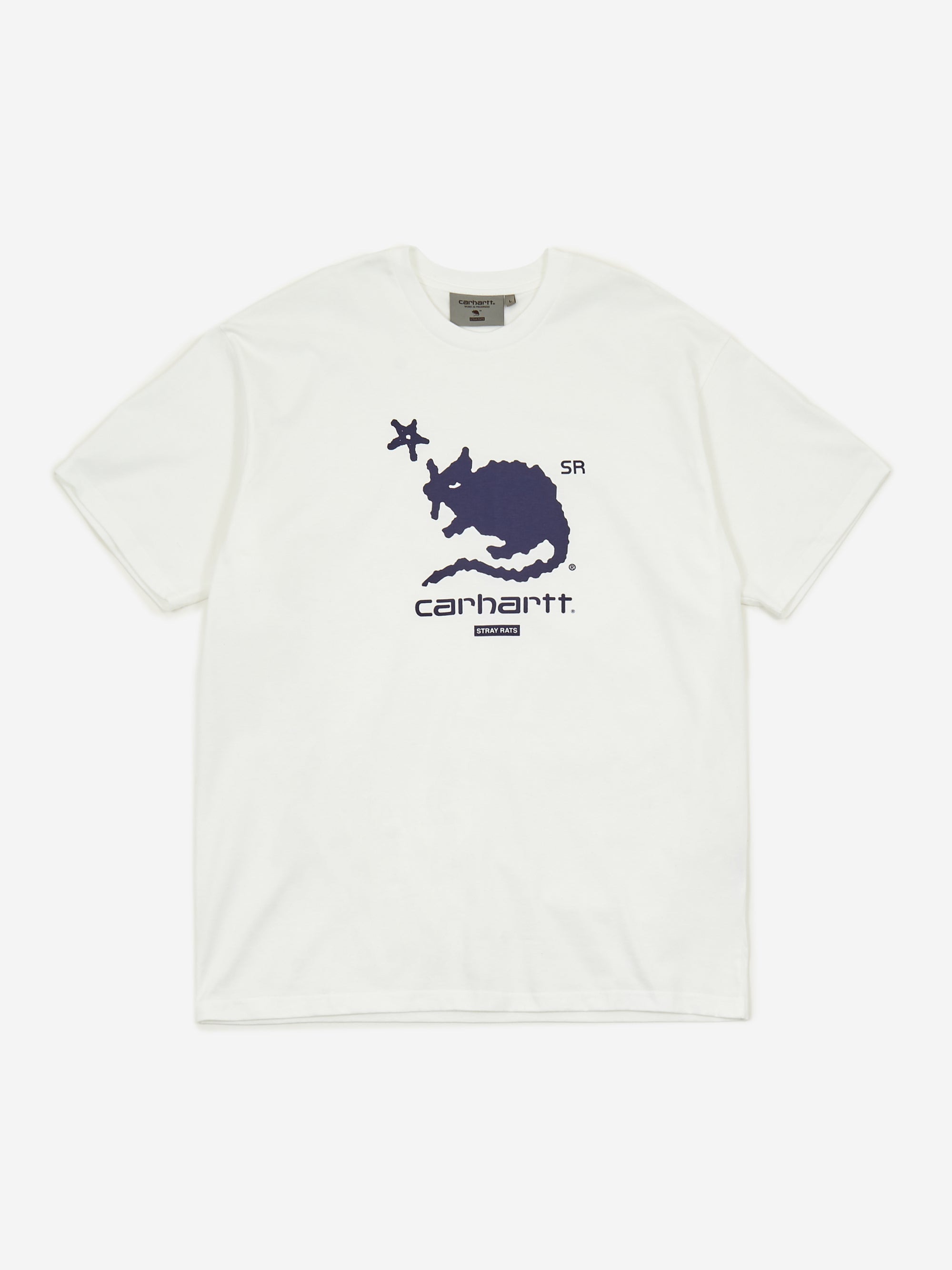 Carhartt WIP x Stray Rats Wonky Rat Logo Shortsleeve T-Shirt - White ...