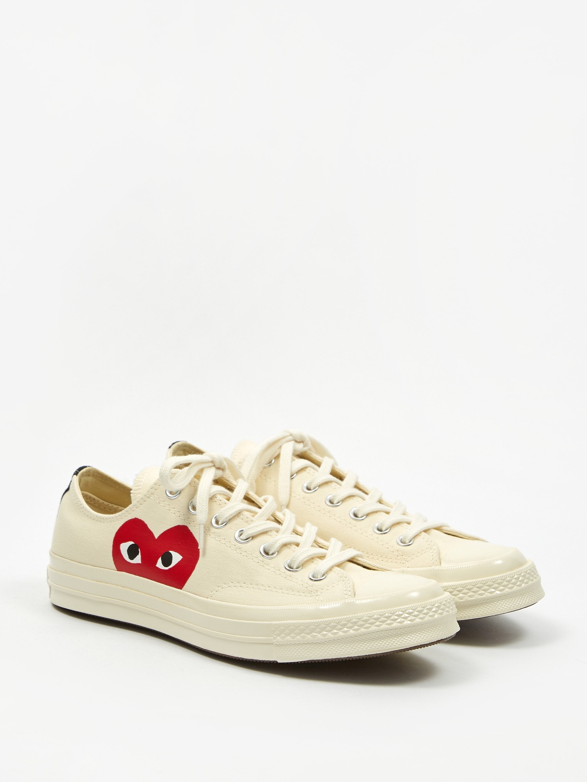 comme des garcons white low top