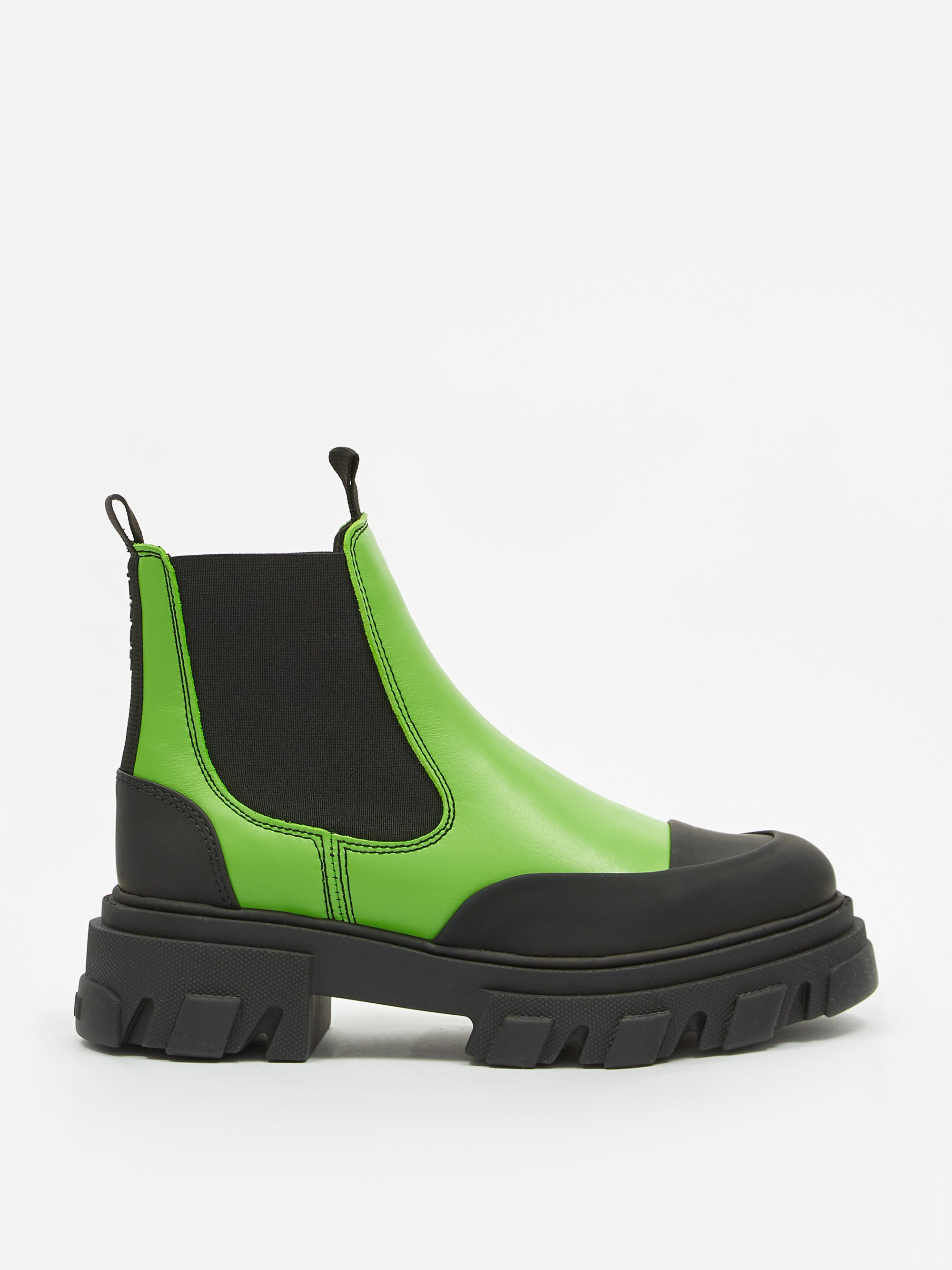på vegne af Forud type videnskabelig Ganni Leather Low Chelsea Boot - Flash Green | Goodhood
