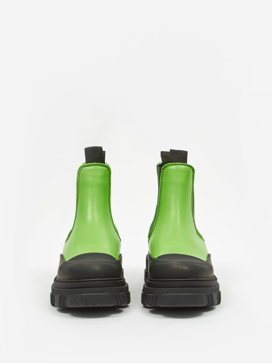 Ganni Ganni Leather Low Chelsea Boot - Flash Green - Green