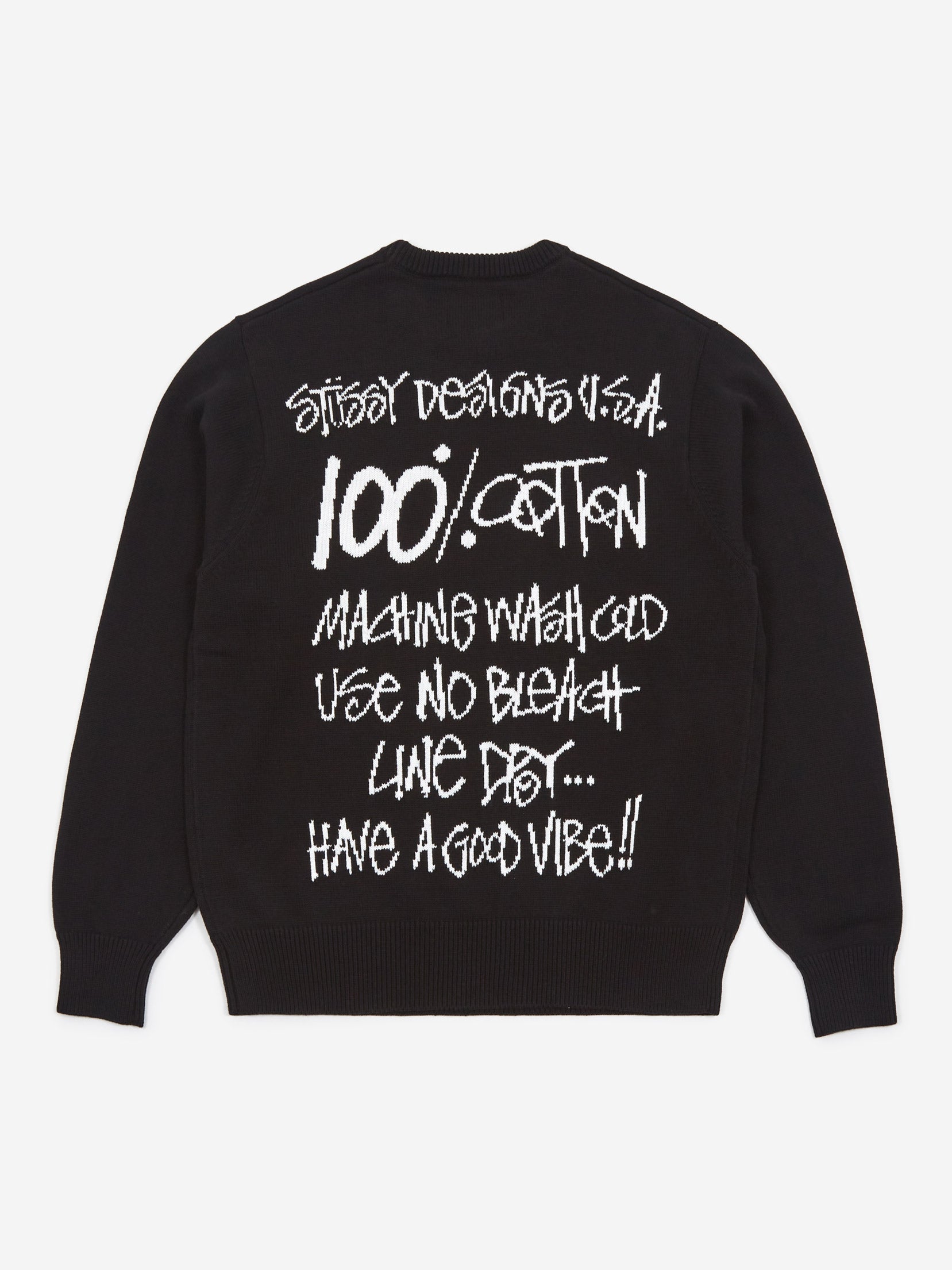 Louis Vuitton Men's Large Virgil Abloh Black Upsidedown Label Sweater 23lv617s