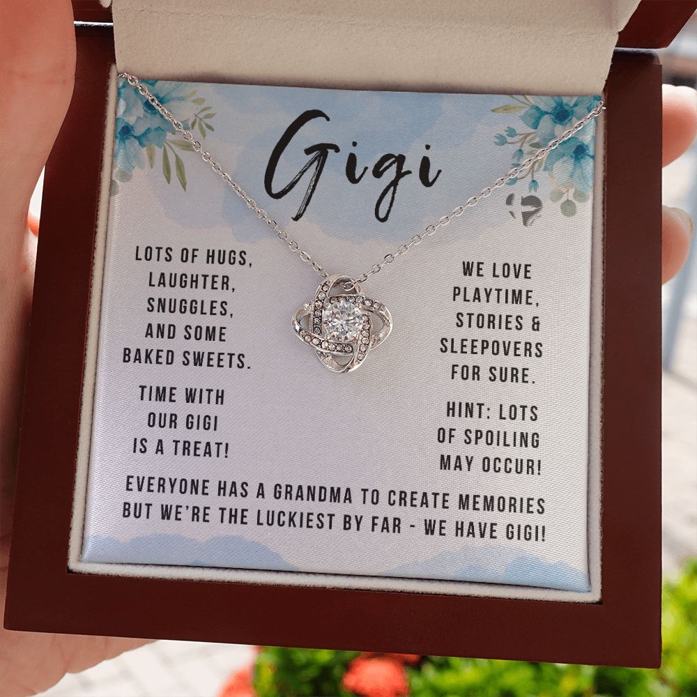 Gigi - The Luckiest By Far - Love Knot HGF#146LK Jewelry 14K White Gold Finish Luxury Box 