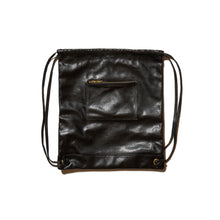Load image into Gallery viewer, LEATHER KNAPSACK - BLACK
