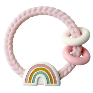 Rainbow Silicone Teether Rattle - atticusandco