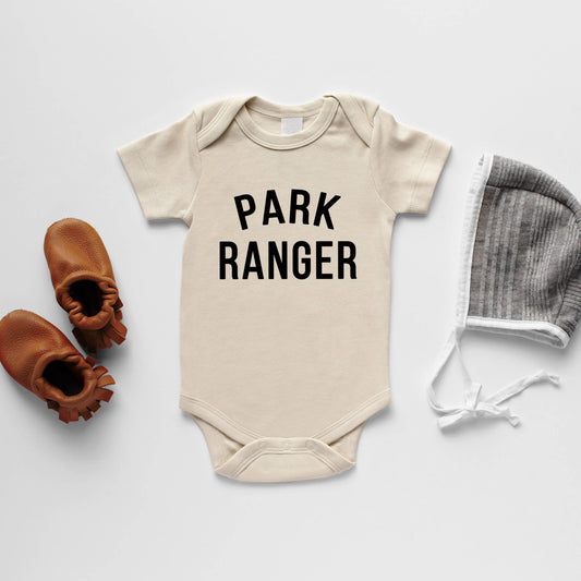 Cream Park Ranger Organic Baby Bodysuit