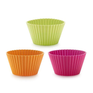 Silicone Big Muffin Cup Molds, Assorted Colors, 6-Piece Set