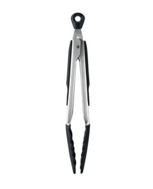 Cuisipro 12 inch Silicone Locking Tongs, Black