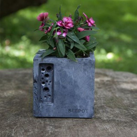 Beepot planter in charcoal grey