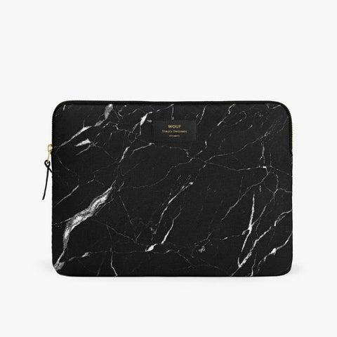 recycled laptop case in marble design