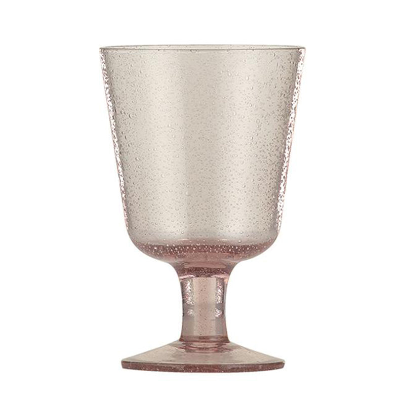 Recycled wine glasses in pink