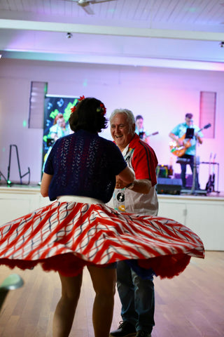 sandy and husband dancing