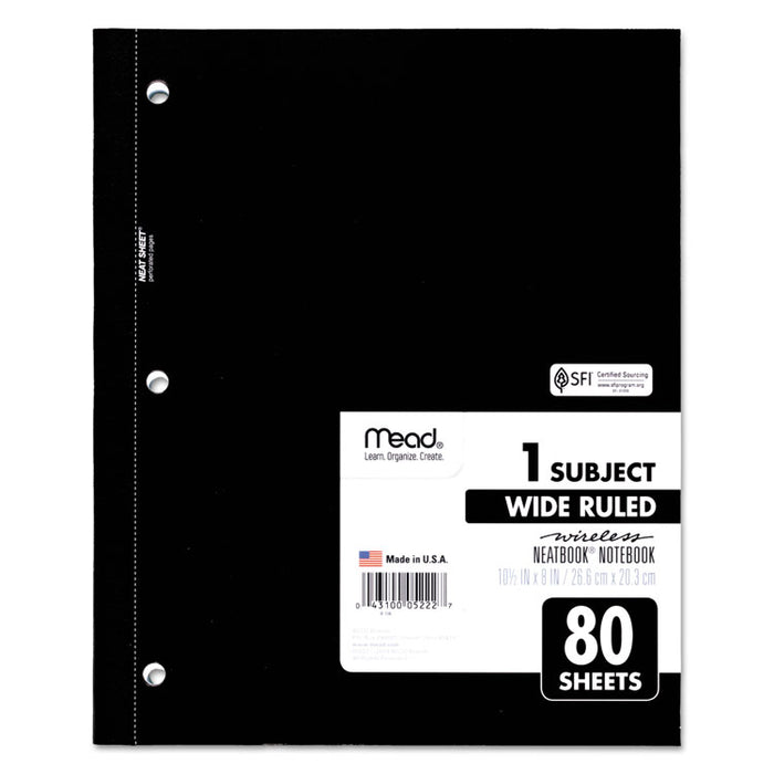 Wireless Neatbook Notebook, 1 Subject, Wide/Legal Rule, Assorted Color Covers, 10.5 x 8, 80 Sheets