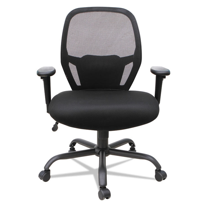 Alera Merix450 Series Mesh Big and Tall Chair, Supports up to 450 lbs., Black Seat/Black Back, Black Base