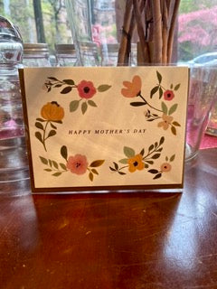 Image of a floral and simple card that reads, "Happy Mother's Day."