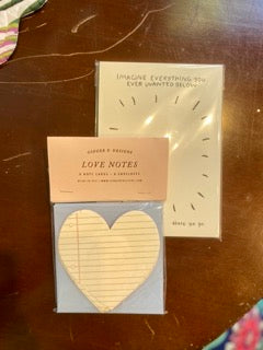Gemini Gift Set Featuring Heart Shaped Note Cards and Notepad