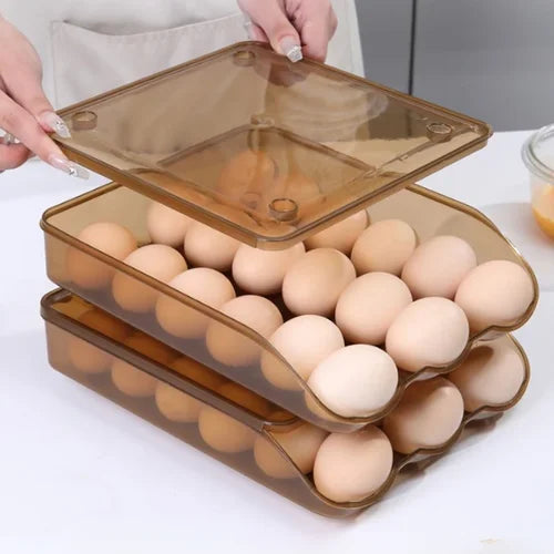 Mantenha seus ovos frescos com o Organizador de Ovos 3 Camadas - a solução perfeita para organização na cozinha