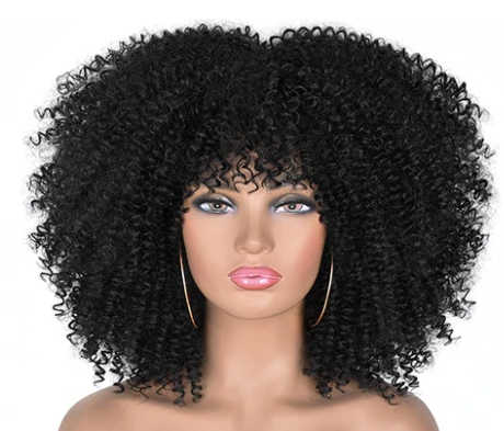 TOP 3 – Peruca de Cabelo Humano Afro Curta - Lace Front Wig cor #1B