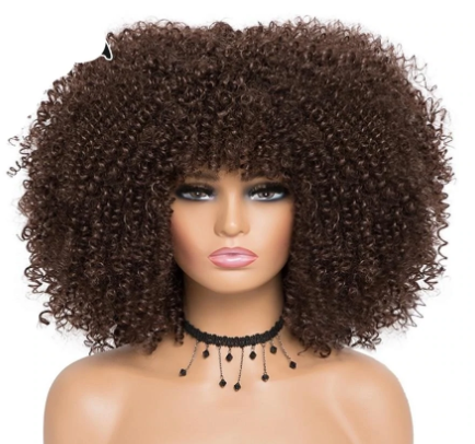 TOP 1 – Peruca de Cabelo Humano Afro Curta - Lace Front Wig cor #4