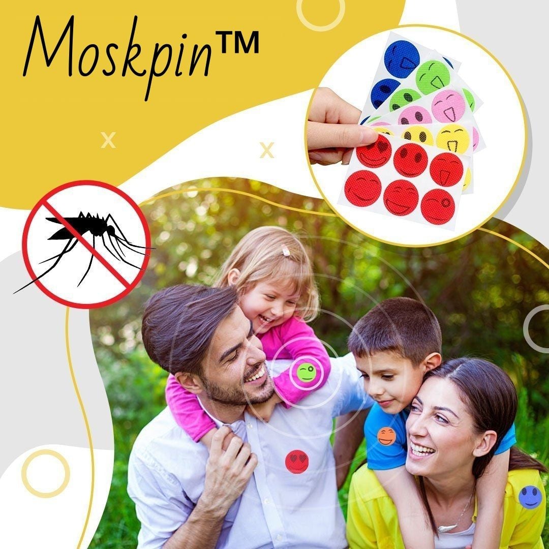 Proteja seus filhos com Moskpin™, o repelente infantil natural! Adesivos eficazes, seguros e sem produtos químicos. Garanta momentos felizes e livres de mosquitos!