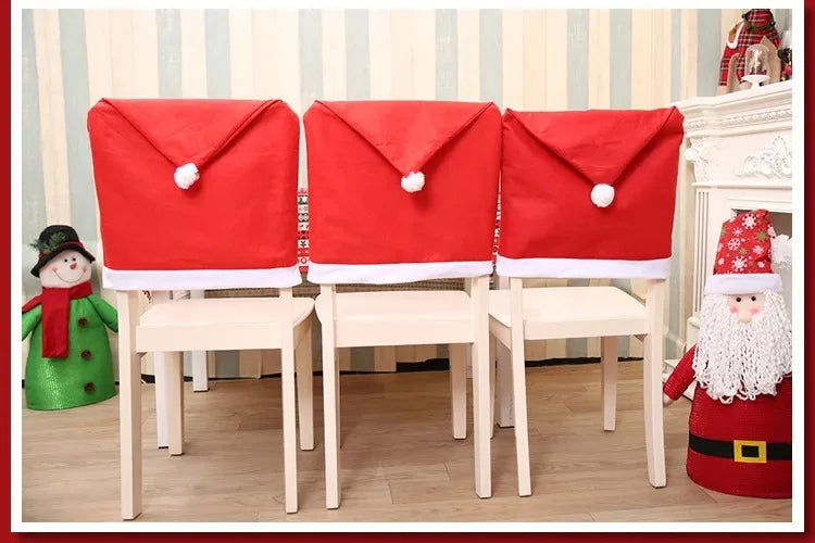 Capa Para Cadeira de Natal - Transforme suas cadeiras em Papai Noel