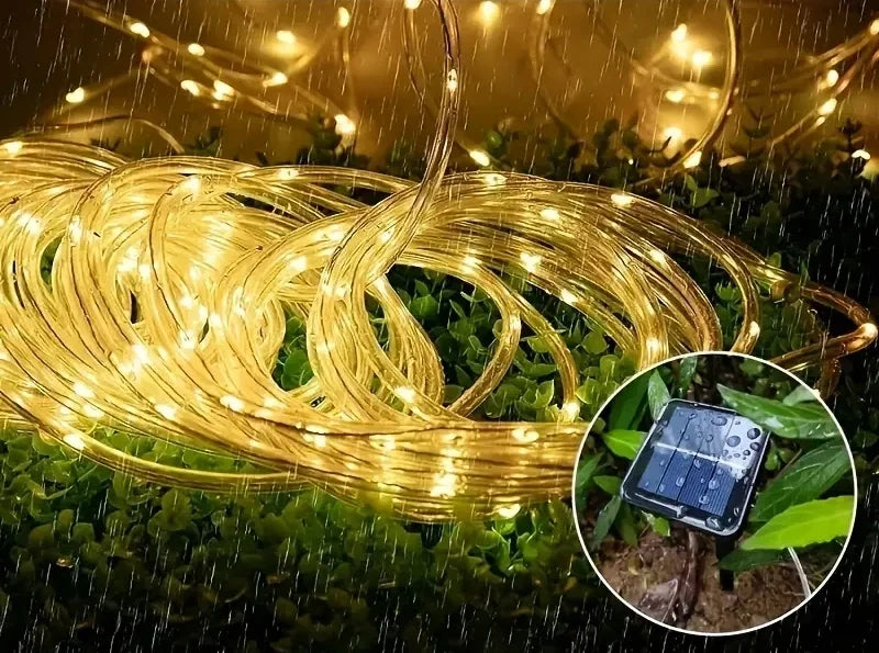 Cordão de Luz LED Solar Impermeável - Decoração Mágica para o Jardim. Saiba Mais!