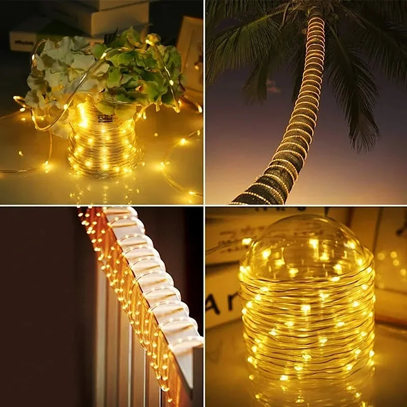 Cordão de Luz LED Solar Impermeável - Decoração Mágica para o Jardim. Saiba Mais!