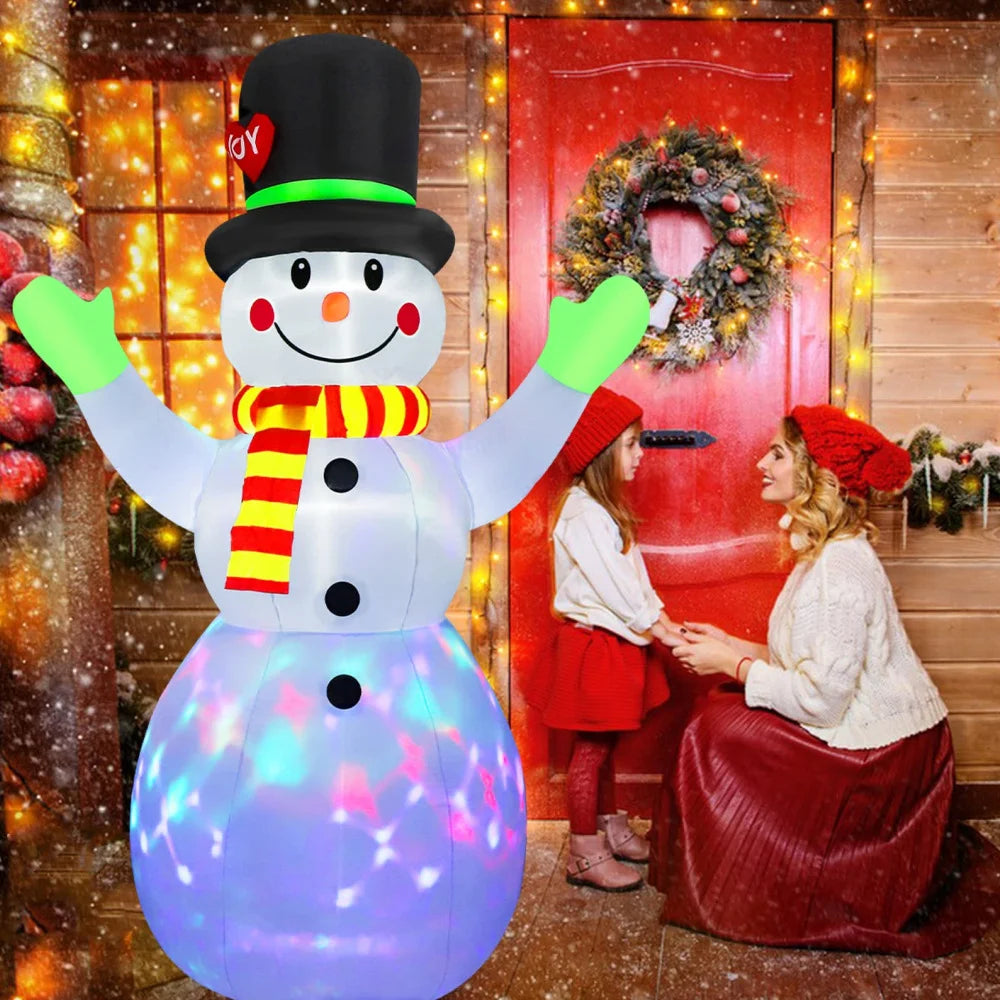 Decoração Natalina - Boneco de Neve Gigante, Poliéster Premium, LEDs Brilhantes, Ventilador Silencioso. Transforme seu ambiente neste Natal