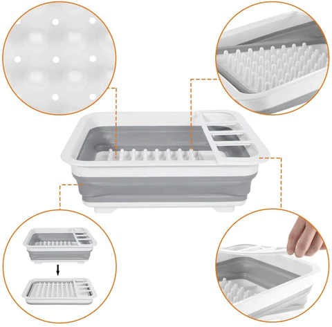 Escorredor de Louça Dobrável em Silicone - Organize sua cozinha com eficiência e economize espaço