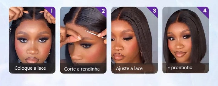 "Lace Front Cabelo Humano Ondulado - Transforme seu visual com nossa peruca resistente ao calor e de alta qualidade.