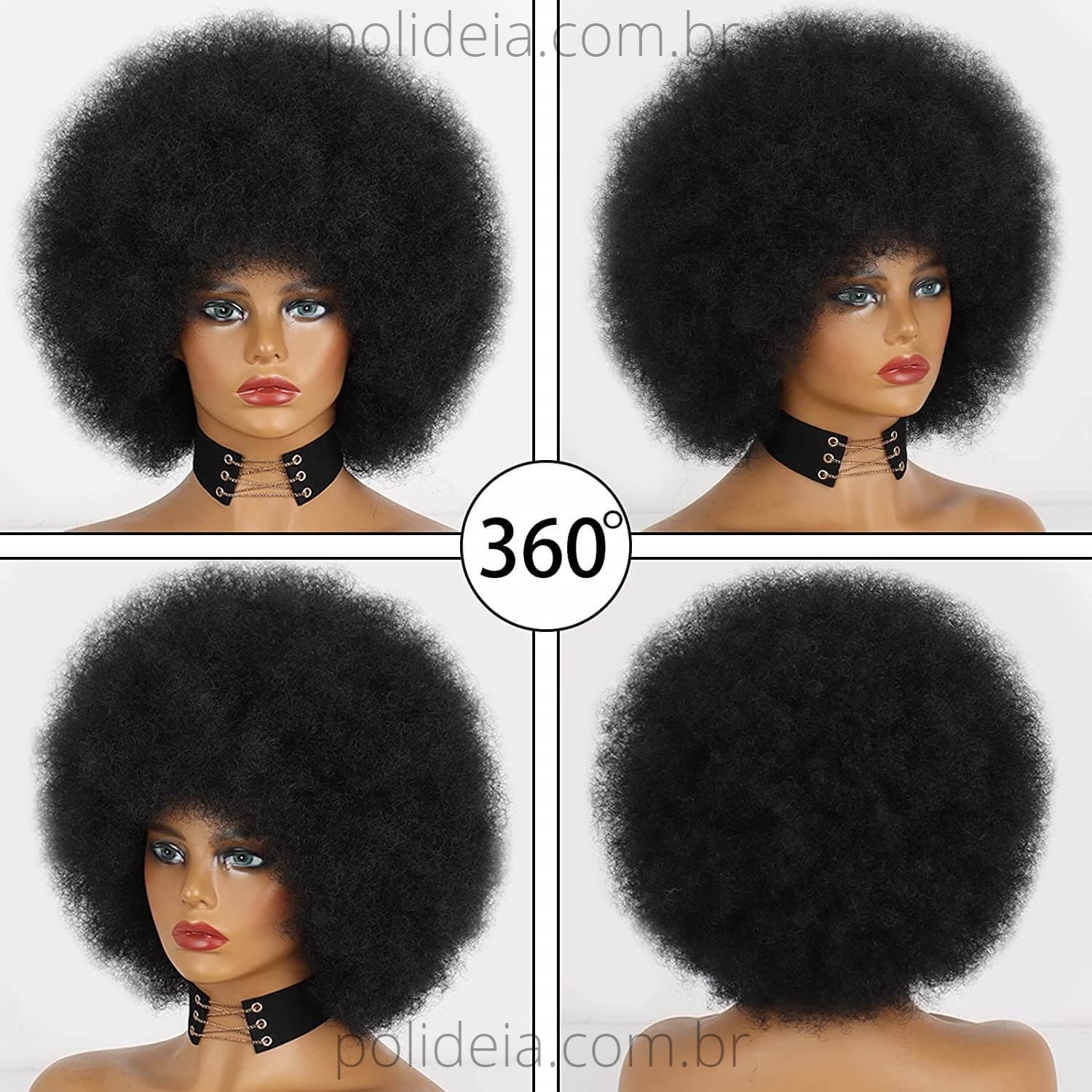 compre Peruca Afro Encaracolada - Estilo e Conforto dos Anos 70 para Mulheres Negras. Polideia