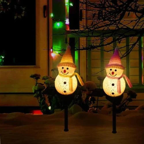 Luz Solar Boneco de Neve - Decore com encanto natalino, energia solar, durabilidade e design único para o seu jardim.