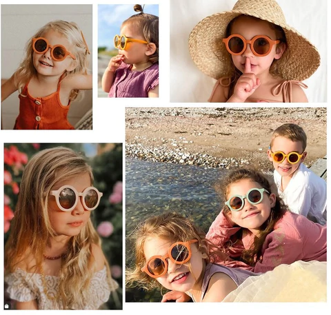 Óculos de Sol Infantil com Proteção UV400 em várias cores suaves para crianças de 1 a 10 anos