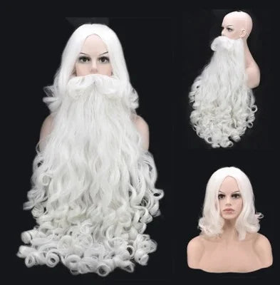 Imagem da Peruca Mamãe Noel com Barba - Ideal para se transformar em Papai Noel com alta qualidade e conforto