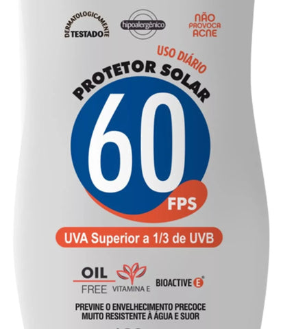 Protetor Solar FPS 60 oil free anti oleosidade