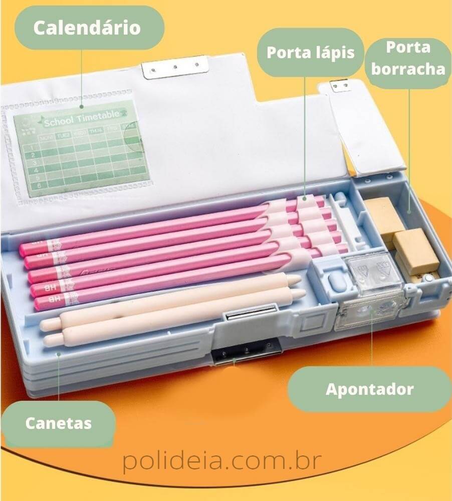 Estojo Escolar Retrô: Organização vintage para canetas e acessórios