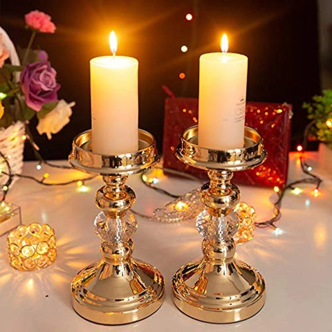 Luxe Crystal Candle Holder 13H - Gold– CV Linens