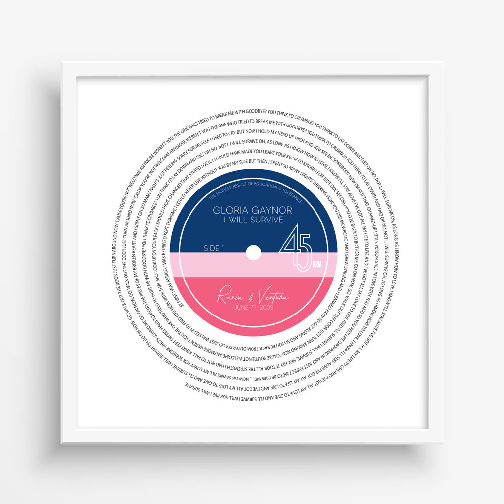 Coldplay Paradise Vinyl Record Decorative Wall Art Gift Song Lyric Print 